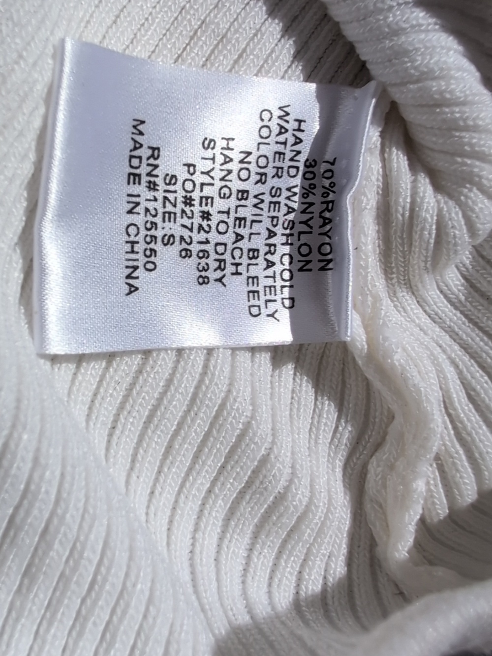 Hera White Ribbed V-Neck Button Bodysuit - Picture 9 of 9